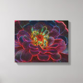Zinnia Fantasy Abstract Flower Art Canvas Afdruk (Voorkant)