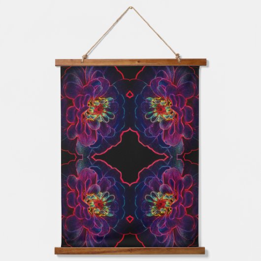 Zinnia Fantasy Abstract Flower Art Hangend Wandkleed (Voorkant)