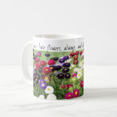 Zinnia Field Flower Mok met Monet Quote. (Voorkant links)