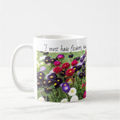 Zinnia Field Flower Mok met Monet Quote. (Links)