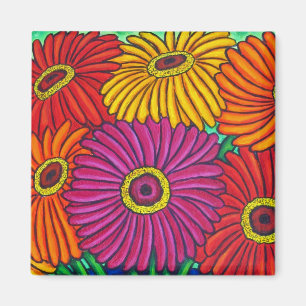 Zinnia Fiesta Colorful Magnet