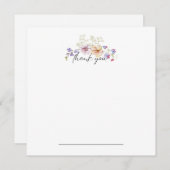 Zinnia Floral Bedankt Notecard (Voorkant / Achterkant)