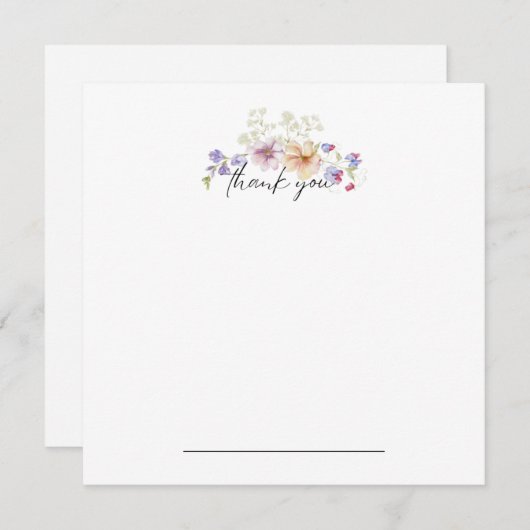 Zinnia Floral Bedankt Notecard (Voorkant / Achterkant)