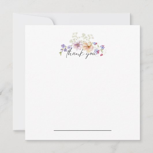 Zinnia Floral Bedankt Notecard (Voorkant)