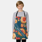 Zinnia Floral Kleurrijk Gepersonaliseerd Patroon Schort (Gedragen)