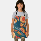 Zinnia Floral Kleurrijk Gepersonaliseerd Patroon Schort (Insitu)