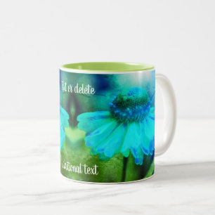 Zinnia Flower Distress Art, gepersonaliseerd Tweekleurige Koffiemok
