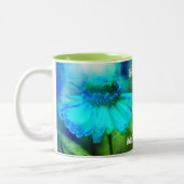 Zinnia Flower Distress Art, gepersonaliseerd Tweekleurige Koffiemok (Links)