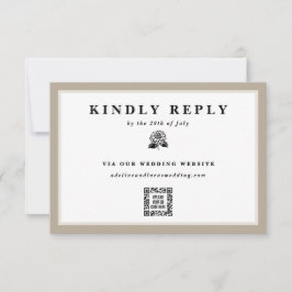 Zinnia Flower Electronic QR Code Wedding Website RSVP Kaartje