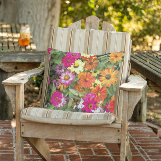 Zinnia Flower Garden Floral Buitenkussen