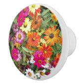 Zinnia Flower Garden Floral Keramische Knop (Rechts)