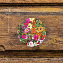 Zinnia Flower Garden Floral Keramische Knop
