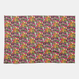 Zinnia Flower Garden Floral Kitchen Towel Theedoek