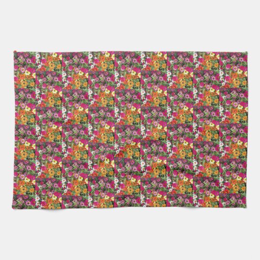 Zinnia Flower Garden Floral Kitchen Towel Theedoek (Horizontaal)