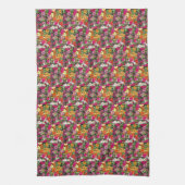 Zinnia Flower Garden Floral Kitchen Towel Theedoek (Verticaal)
