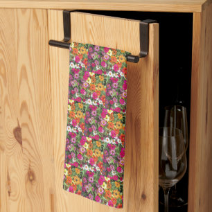 Zinnia Flower Garden Floral Kitchen Towel Theedoek