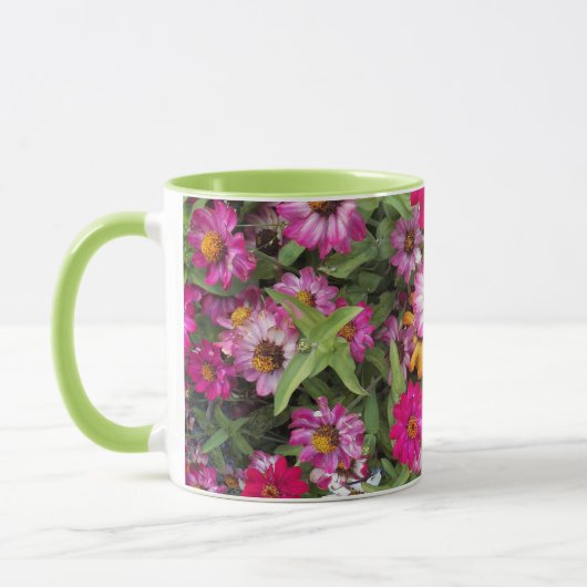 Zinnia Flower Garden Floral Mok (Links)