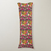 Zinnia Flower Garden Floral Pattern Lichaamskussen (Voorkant Verticaal)