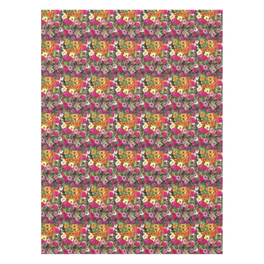 Zinnia Flower Garden Floral Pattern Tafelkleed (Voorkant)