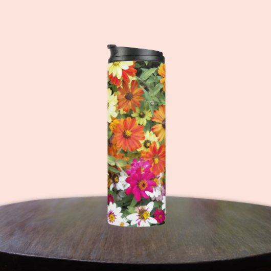 Zinnia Flower Garden Floral Thermosbeker