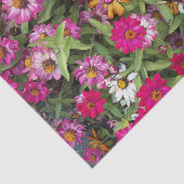 Zinnia Flower Garden Floral Tissuepapier (Detail)