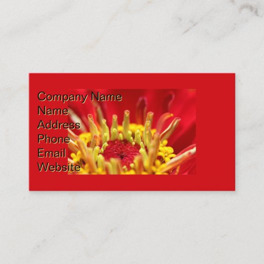 Zinnia Flower Heart Visitekaartje (Voorkant)