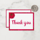 Zinnia Flower Notitiekaartje (Voorkant / Achterkant in situ)