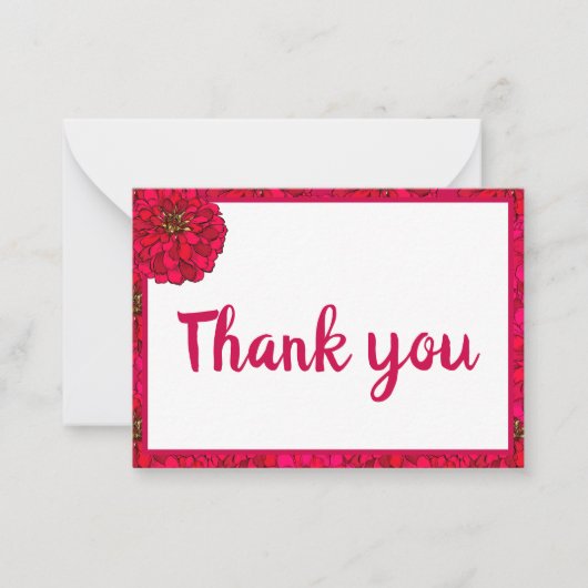 Zinnia Flower Notitiekaartje (Voorkant)