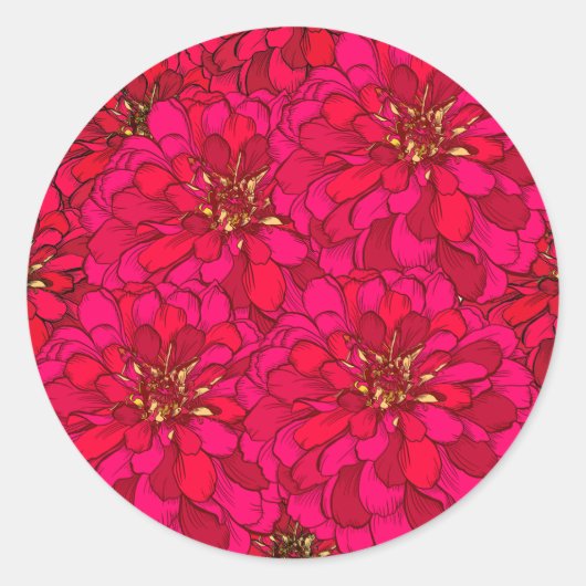 Zinnia Flower Ronde Sticker (Voorkant)