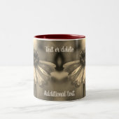 Zinnia Flower Sepia Aangepast Tweekleurige Koffiemok (Center)