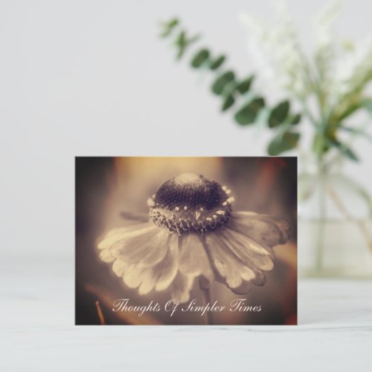 Zinnia Flower Simpler Times Inspirerend Briefkaart (Staand voorkant)