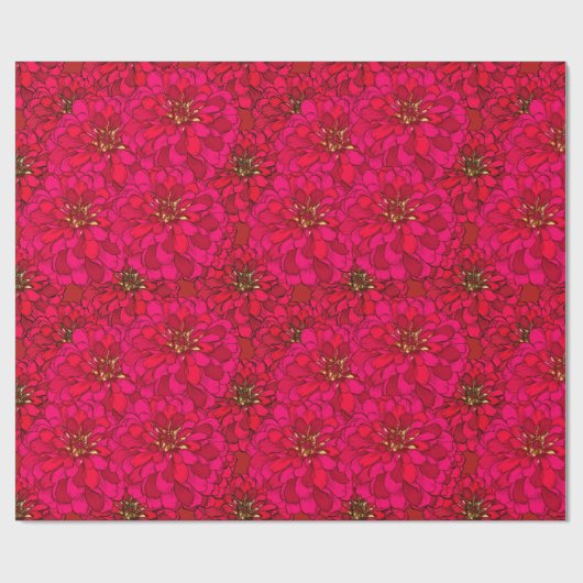Zinnia Flower Wrapping Paper Cadeaupapier (Vlak)