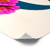 Zinnia Flowers Monogram Initiaal C Poster (Hoek)