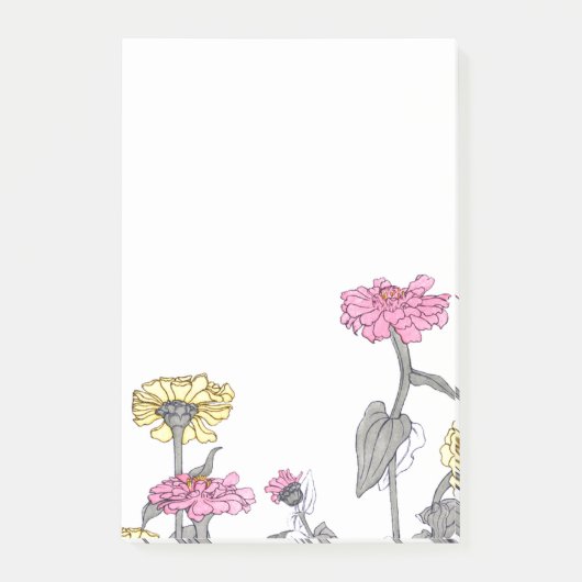  Zinnia Flowers Post-it Notes (Voorkant)