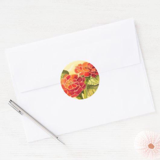 Zinnia Flowers Sticker (Envelop)