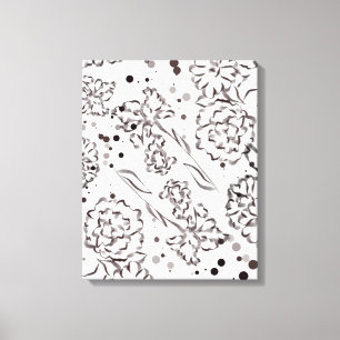 Zinnia Flowers Tekening Canvas Afdruk