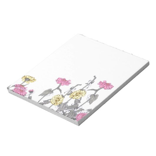  Zinnia Flowers Wildbloemen Notitieblok (Linkerzijde)