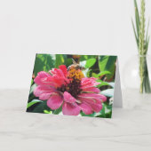 Zinnia Honey Bee Kaart (Voorkant)