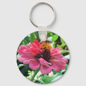 Zinnia Honey Bee Sleutelhanger (Voorkant)