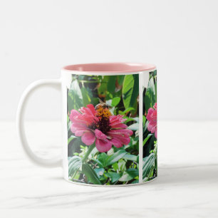 Zinnia Honey Bee Tweekleurige Koffiemok