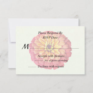 Zinnia in tinten oranje RSVP kaartje