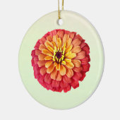 Zinnia in tinten van Sinaasappel Keramisch Ornament (Links)