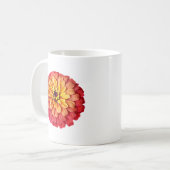 Zinnia in tinten van Sinaasappel Koffiemok (Voorkant links)