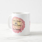 Zinnia in tinten van Sinaasappel Koffiemok (Voorkant links)