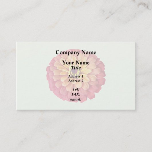 Zinnia in tinten van Sinaasappel Visitekaartje (Voorkant)