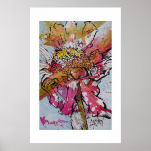 Zinnia in verval 001 / Kunstenaar Larry Lerew Poster