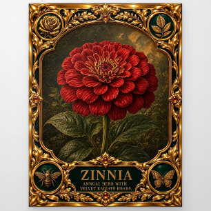 Zinnia, Juweel Erfstuk Kunst Briefkaart