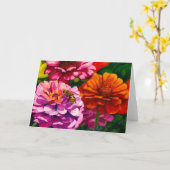 Zinnia met werkbijen kaart (Gele Bloem)