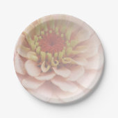 Zinnia Papier Borden Bleek Peach Papieren Bordje (Voorkant)
