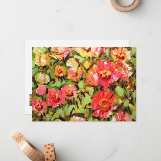 Zinnia Pattern #181020 Notitiekaartje (Voorkant / Achterkant in situ)